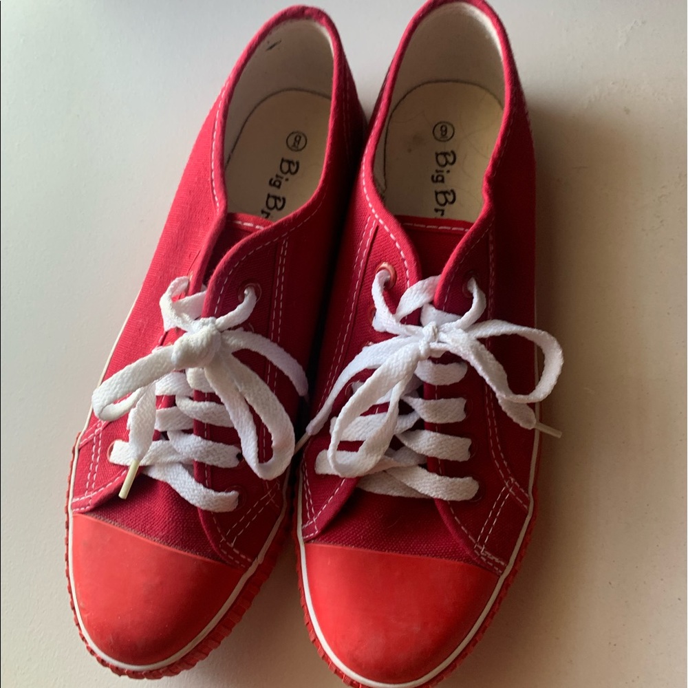 Red sneakers